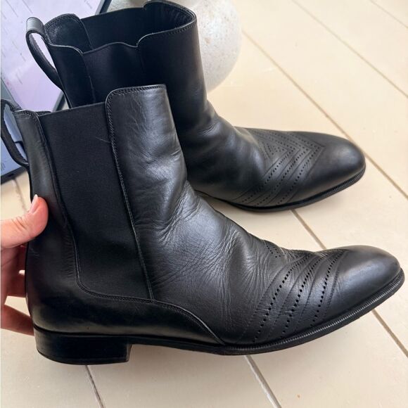 Sergio Rossi Black Leather Ankle Booties - Picture 5 of 8